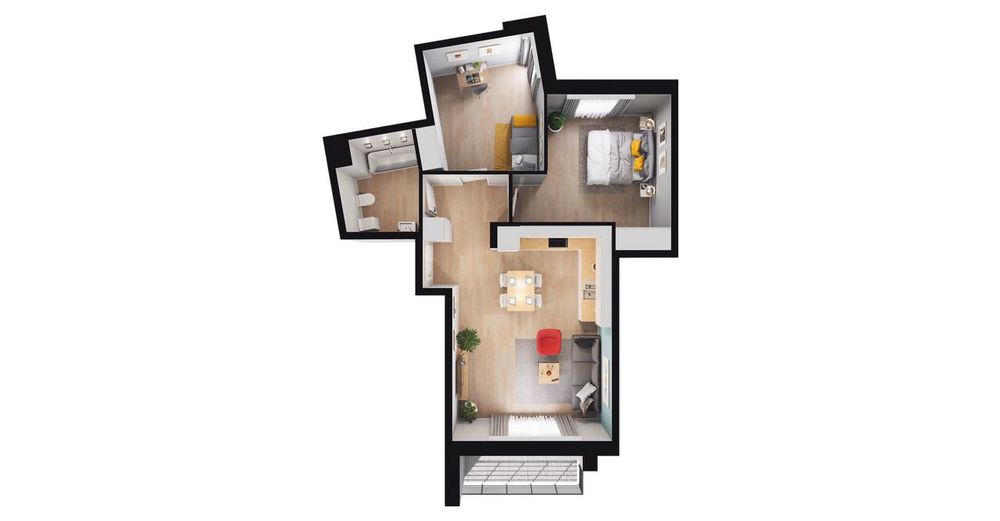 3-pokojowe mieszkanie 58m2 + loggia Bezpośrednio