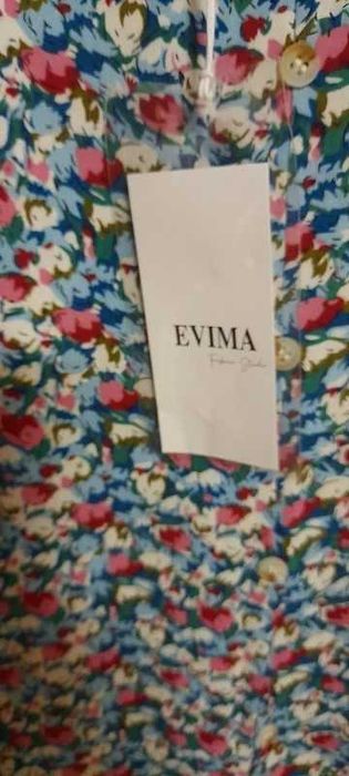 Vestido comprido, em padrão floral, tam. XL - Evima