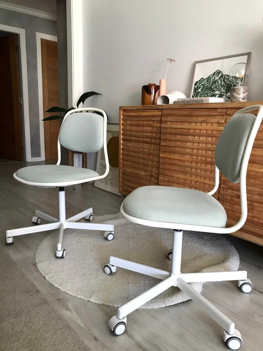 2 Office Chairs, Swivel, White/Mint Green (New, €120)64552295637122120