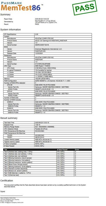 16gb Samsung M425R1GB4PB0-CWMOD DDR5 8gb x 2 4800MT/s / x4 Ch