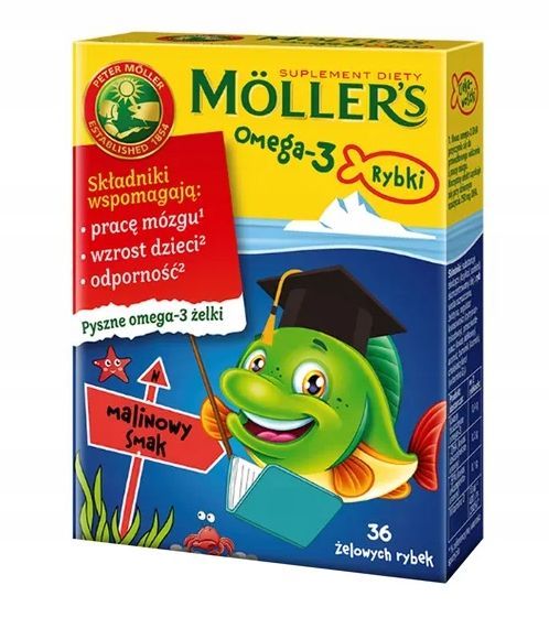 MOLLERS Omega-3 Rybki Malinowe 36 żelek