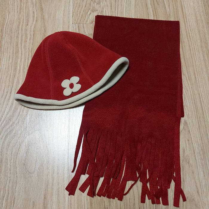 Komplet polarowy , kapelusz i  szalik, 7+