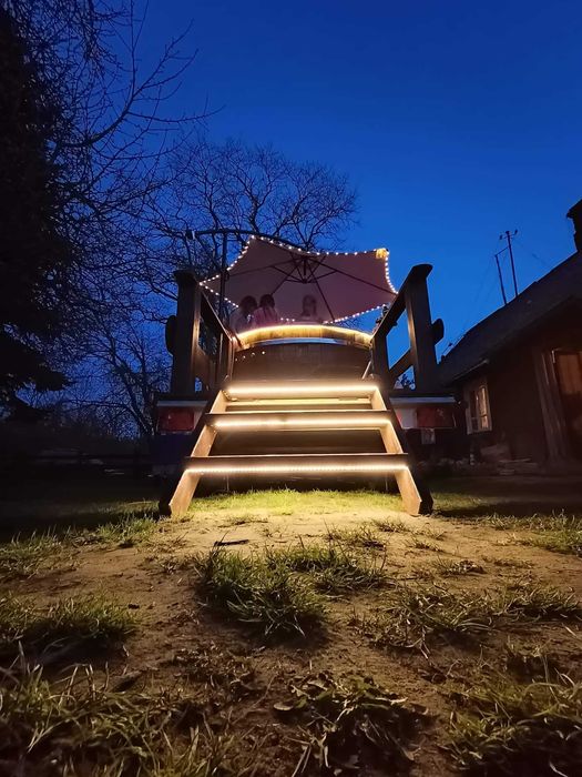 Mobilna balia 10 osobowa duży taras  (ruska bania, jacuzzi, spa)