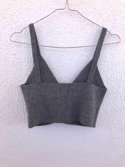 Top de crochet cinzento Shein S