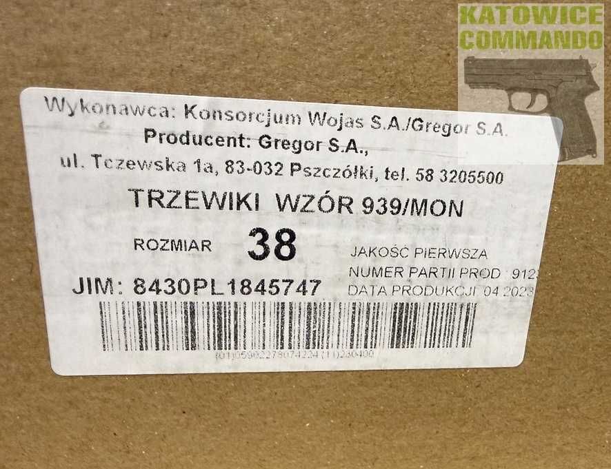 Buty wojsk. wzór 939/MON brązowe ROZMIAR 38