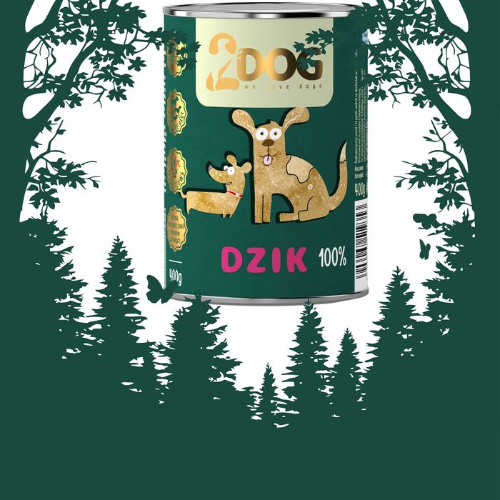 Mokra Karma dla Psa Dzik 400G 12 sztuk Darmowa dostawa Cały kraj