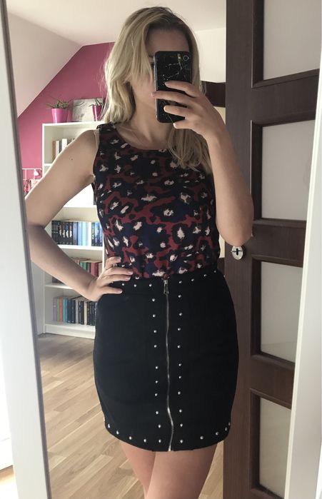 Bluzka w czerwoną panterkę 36 S