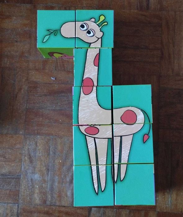 Conjunto de 3 puzzles com peças grandes para criança