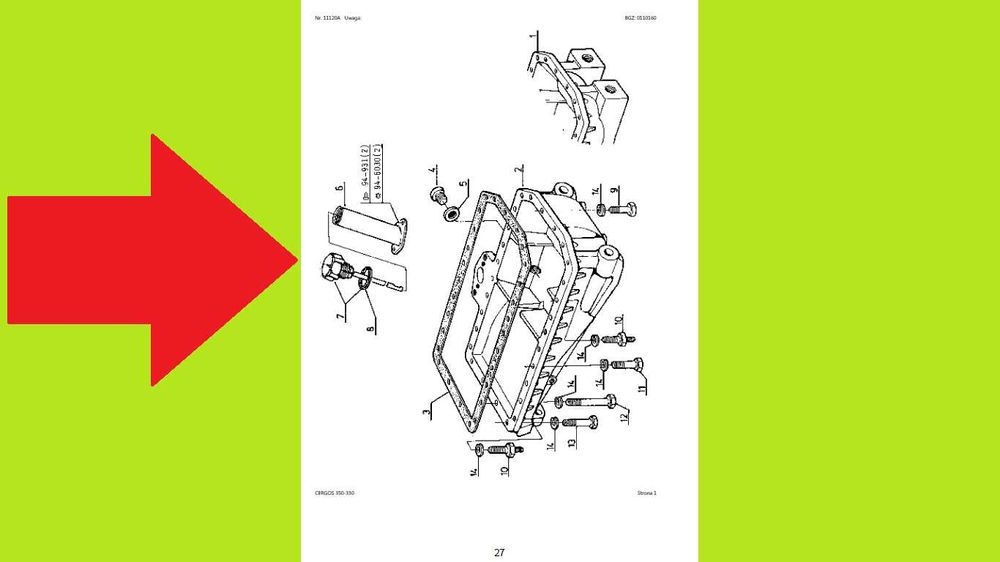 CLAAS/RENAULT CERGOS 355-335 katalog części PO POLSKU