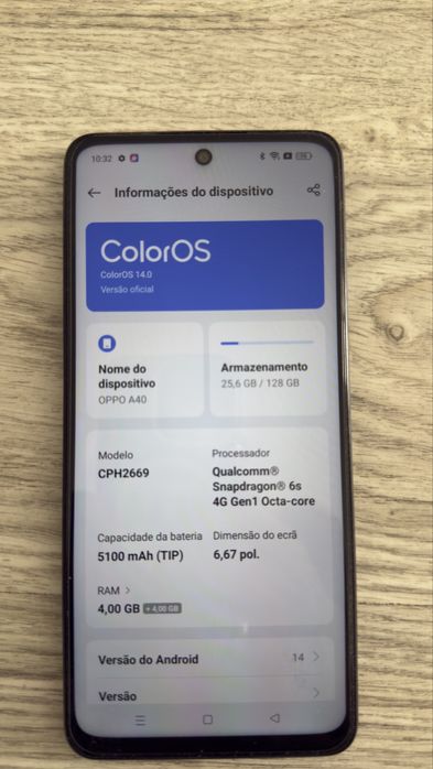 Vendo telemovel novo oppo A40  128 GB