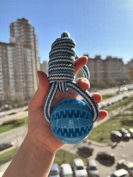 Набір іграшок для собак. Жувальні іграшки для собак. Мʼяч на мотузці. Мʼяч. Мʼяка собака