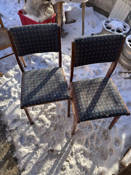 Krzesła różne prl drewno metal trzy wzory