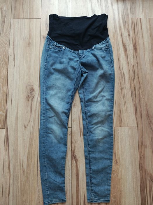 Spodnie jeansy ciążowe z gumą H&M 38 M (grafitowe gratis)