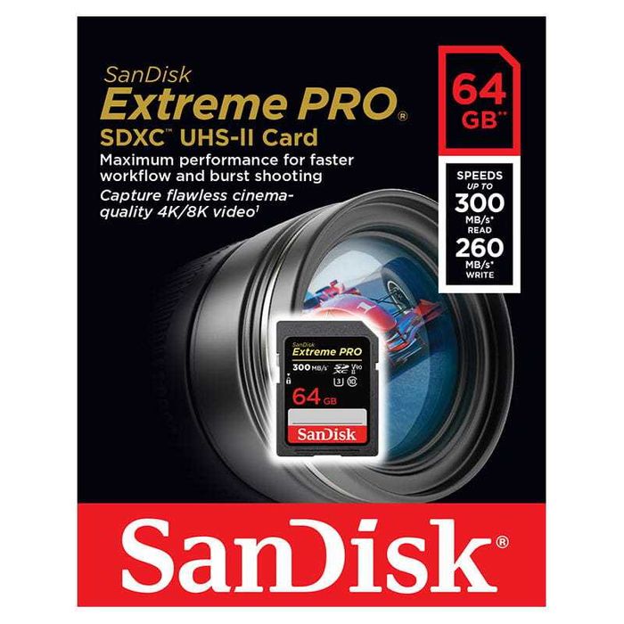 Karta pamięci SanDisk Extreme Pro SDXC 64GB 300 MB/s UHS-II V90