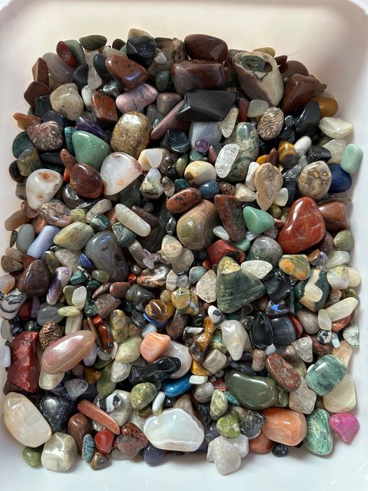 Kamienie, minerały, bębnowane, kolorowe, mix 0,5kg