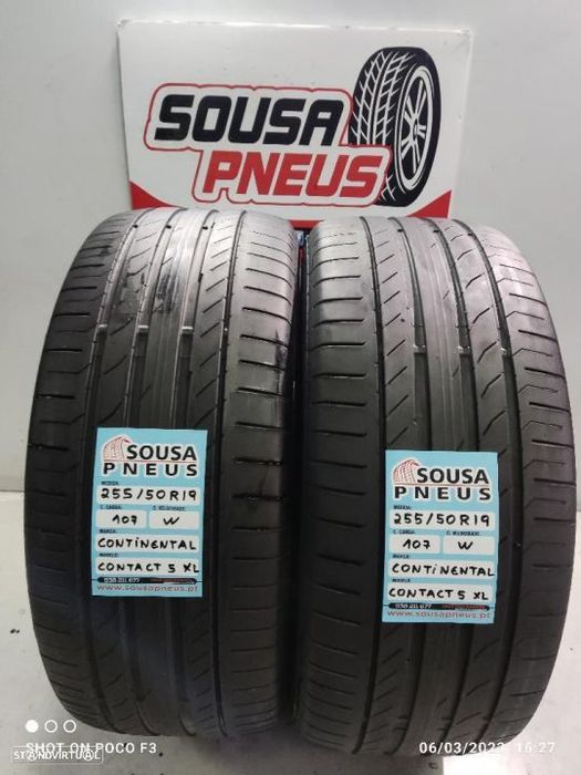 2 pneus semi novos continental 255-50r19 - oferta dos portes