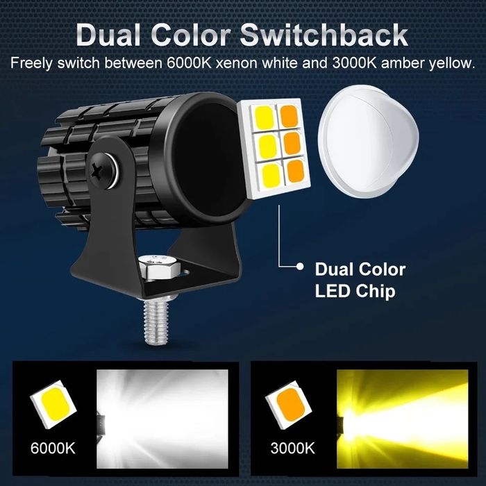 Протитуманні додаткові лінзовані фари LED на мотоцикл Гарантія!