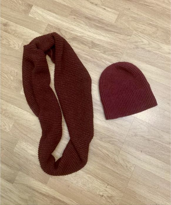 Вязанный комплект шапка и шарф женский, вʼязаний шапка та шарф