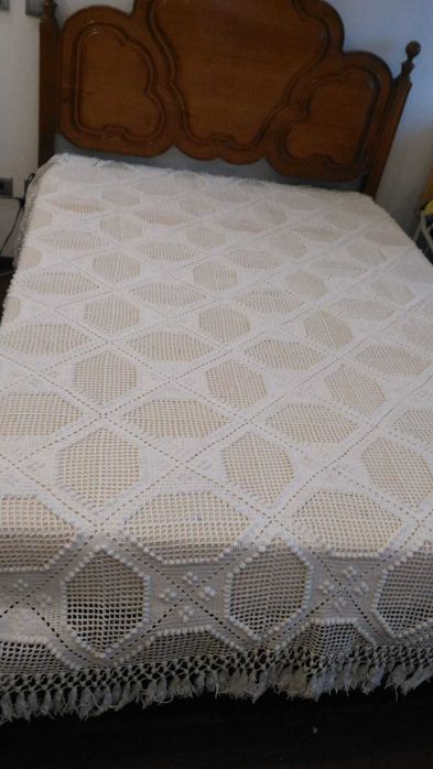 Colcha Branca em crochet