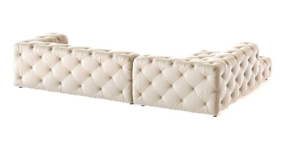 Narożnik pięcioosobowy pikowany glamour BENTLEY - Tkanina do wyboru!