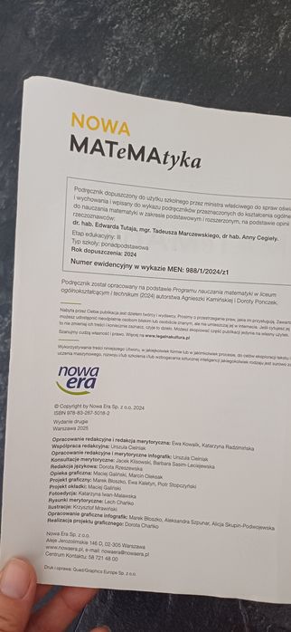 Podręcznik  matematyka zakres rozszerzony
