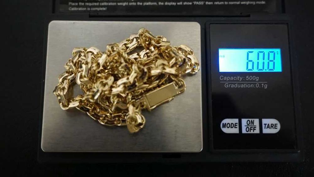 Złoty Łańcuszek Garibaldi - Łańcuch Galibardi Soczewka 60G