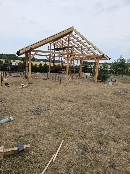 Wiata garażowa drewniana, zadaszenie tarasu