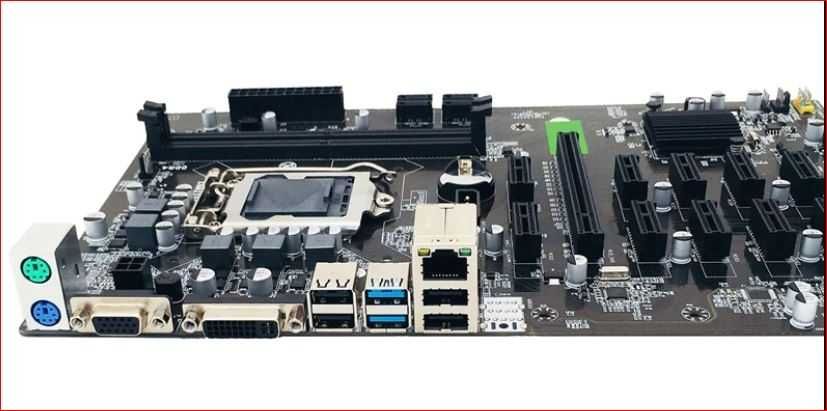 Материнська плата на 12 карт B75 + g3930 + box кулер (майнінг,ферма).