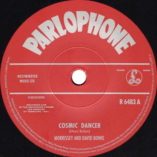 Morrissey And David Bowie - Cosmic Dancer (Bolan, Weller) 7'' Folia.
