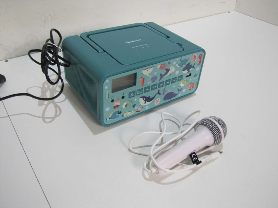 Radioodtwarzacz BT karaoke dla dzieci z mikrofonem Kidsbox Space CD