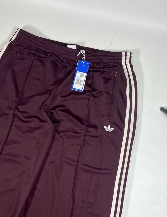 Adidas Firebird sweatpants Marsala ss25 Вишневі Адідас Широкі Спортивки Нові з тегами з магазинну