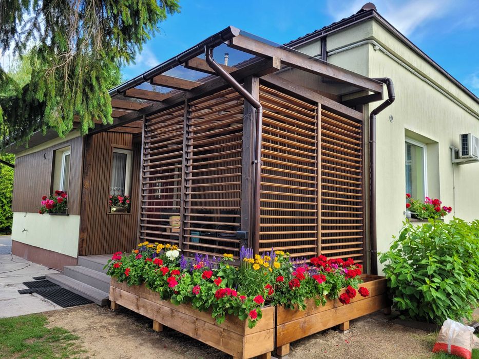 Pergola Drewniana BSH / Poliwęglan Lity / Tars kompozytowy