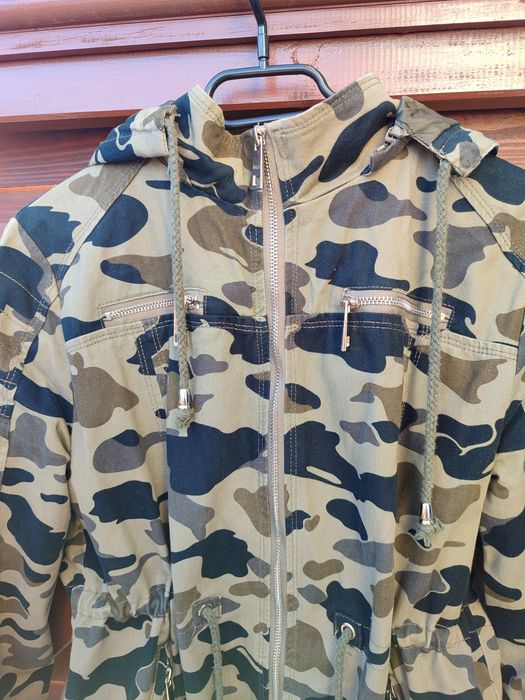 Kurtka długa wiosenna moro XL taliowana khaki