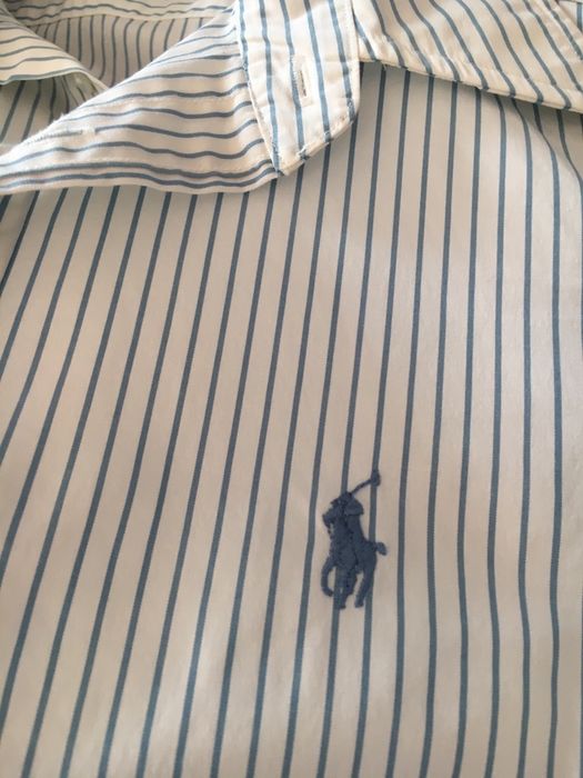 boska nowa koszula Ralph Lauren biala w paski niebieskie M 38