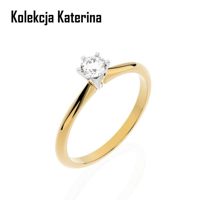 Pierścionek zaręczynowy z Diamentem - SALON JUBILERSKI, DUŻY WYBÓR