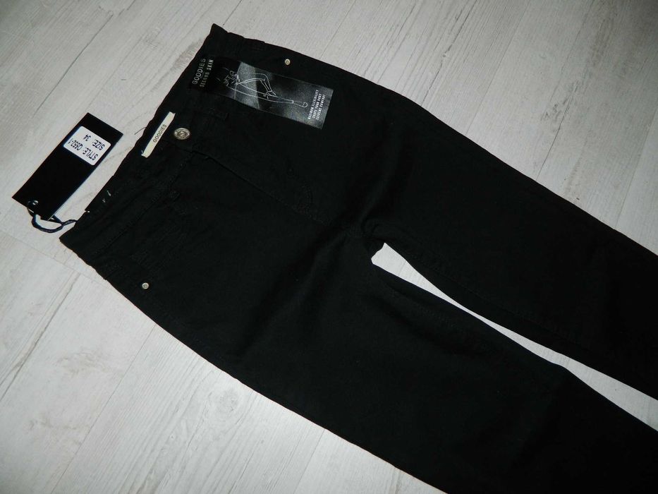 Goodies jeans czarne spodnie rurki roz 34