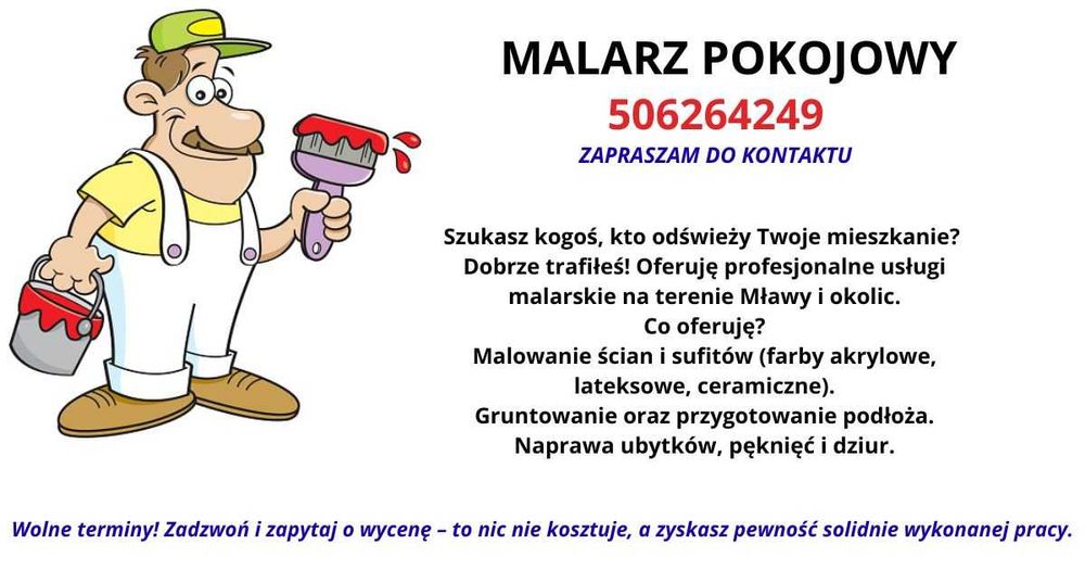 Malarz pokojowy Mława i okolice