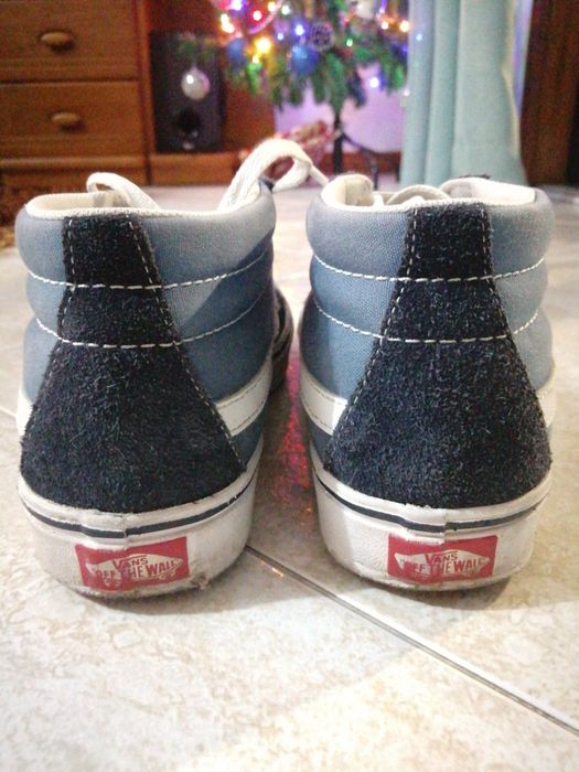 Vans bota azuis e pretos