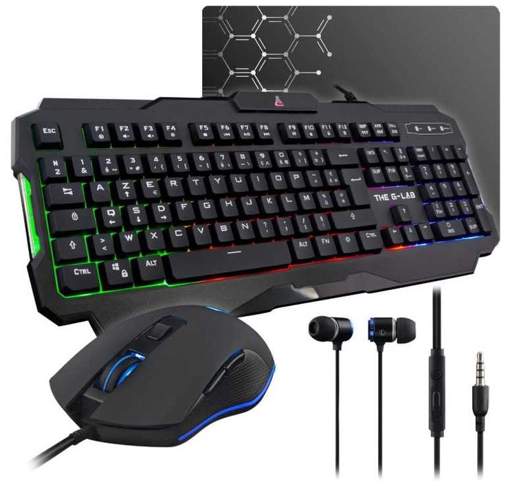 The G-Lab COMBO HELIUM klawiatura mysz słuchawki podkładka RGB Xbox 4x