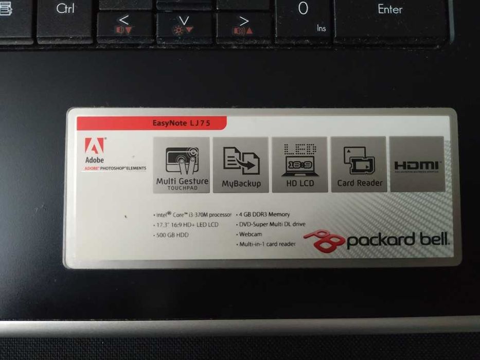 Laptop Packard Bell, matryca 17,3 cala, Intel i3