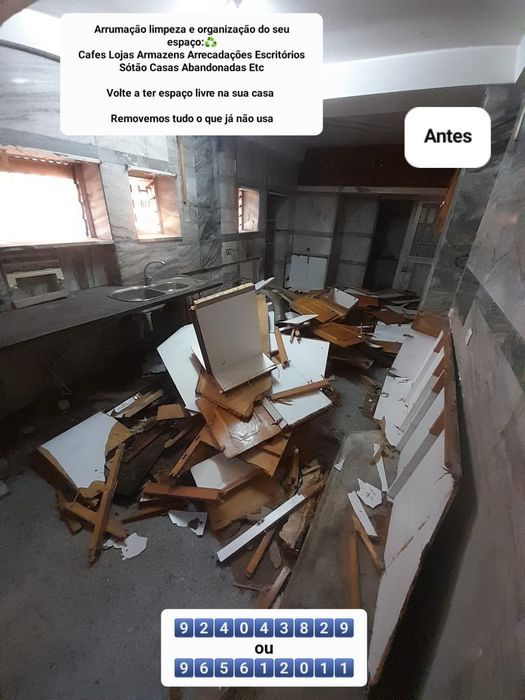 Demolição Recolha de Entulho Madeira Pladur monos resíduos Serviços Mudança limpeza Terrenos Rocadora abate pequenas árvores