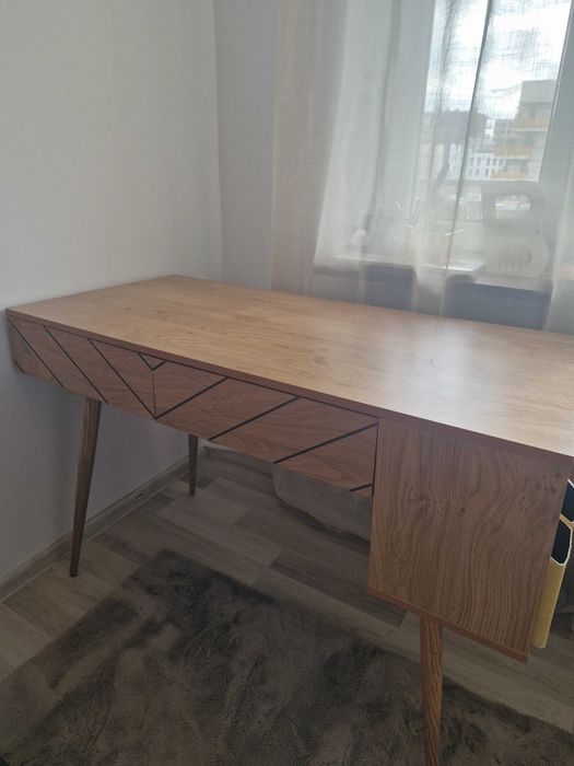 Biurko Etsima Dąb/Czarny mat 120cm Agata meble