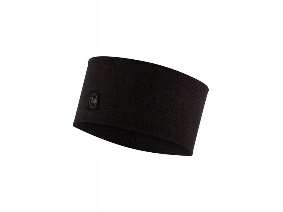 Opaska na głowę z wełny merino Buff Merino Wide Headband Solid Black