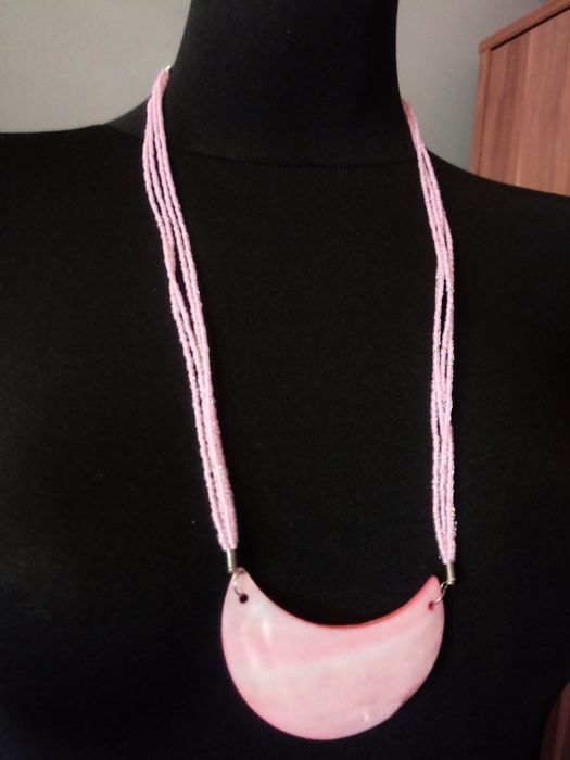 Naszyjnik korale różowe