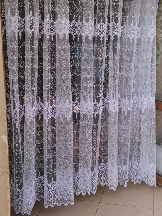 FIRANKA z metra 3 rzędy haftu wys 280 cm biała ,haftowana,turecka