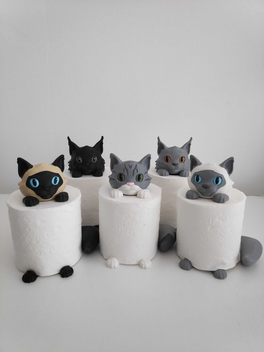 Suporte papel higeinico - Gato Divertido