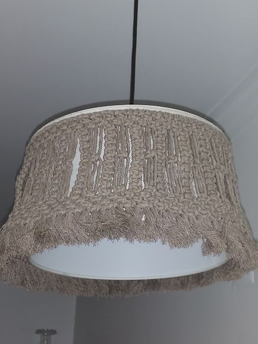 Abajours de candeeiros de tecto em Macrame