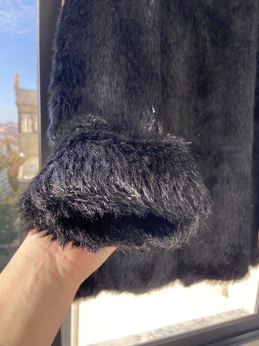 Casaco de pelo preto elegante