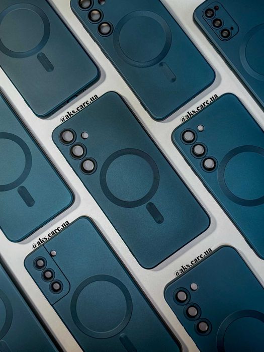 Зелений смарагд силіконовий чохол Magsafe з лінзами Samsung A/S/Note