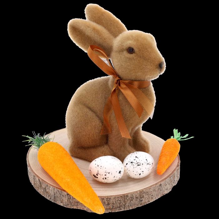 Flokowane marchewki 3 szt. ozdoby wiosenne wielkanocne